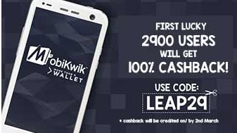 India Desire : Mobikwik LEAP29 Promo: 100% Cashback On Recharge & Bill Payment